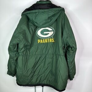 Vintage NFL Game Day Green Bay Packers Green Hooded Stadium Jacket XL